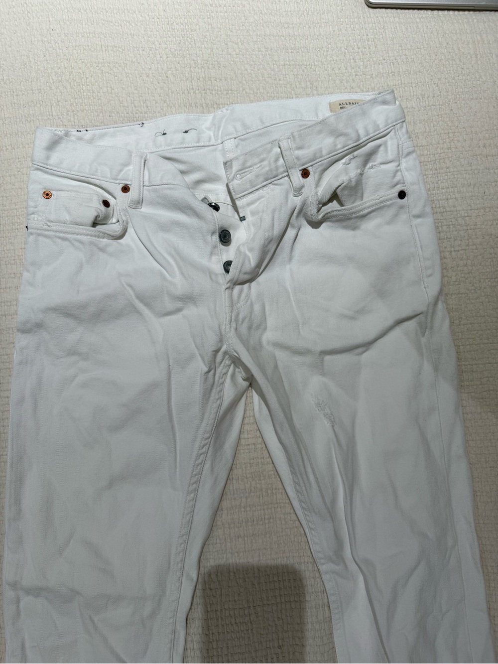 All Saints Slim Straight White Men's Jeans